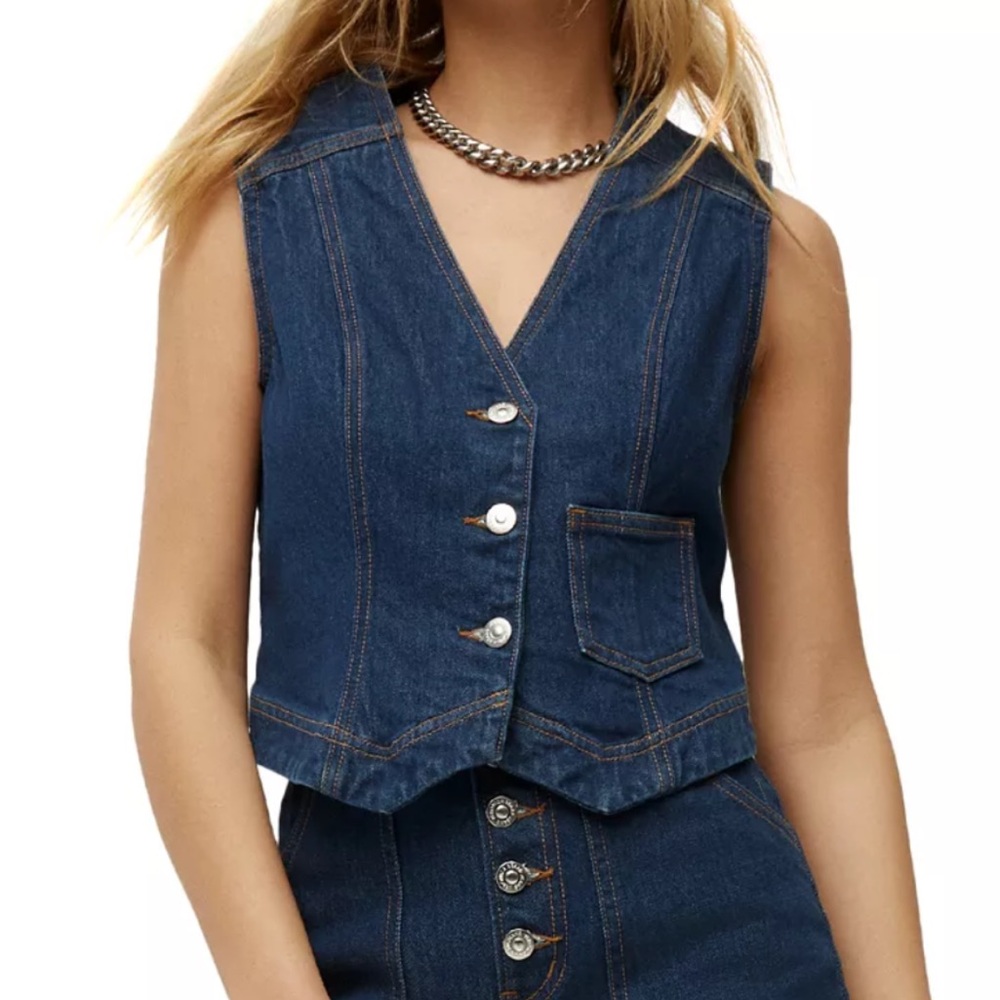 New Veronica Beard Valeria Denim Vest - Picture 10 of 11